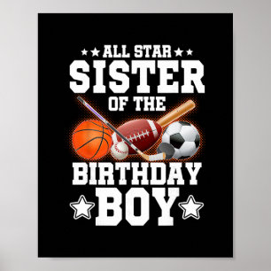 All Star Schwester des Geburtstagsjungen Sketll Fu Poster