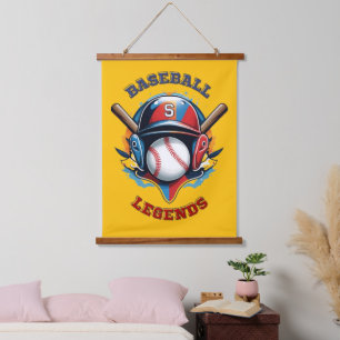 All-Star Spirit: Klassische Baseball-Essentials-Sp Wandteppich Mit Holzrahmen