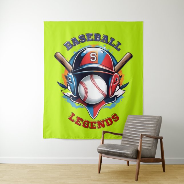 All Star Spirit: Klassischer Baseball Essentials S Wandteppich (Beispiel)