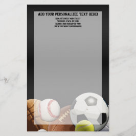 All Star-Sport-Bälle mit Backsteinmauer Briefpapier