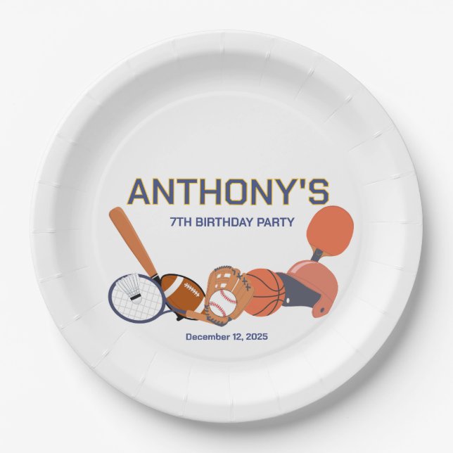 All-Star Sport Geburtstagsplatte Pappteller (Vorderseite)