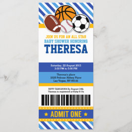 All Star Sport Ticket Pass Kinderdusche Einladung