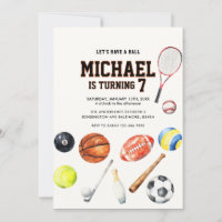 All Star Sports Balls Team Kid Boy Geburtstag