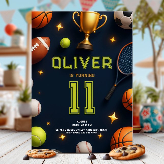 All Star Sports Birthday Party Einladung (Von Creator hochgeladen)