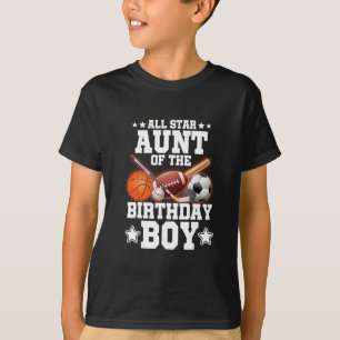 All-Star-Tante des Geburtstagsjungen Sketll Fußbal T-Shirt