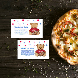 All Star Teddy Bear Football Books Baby Shower Begleitkarte
