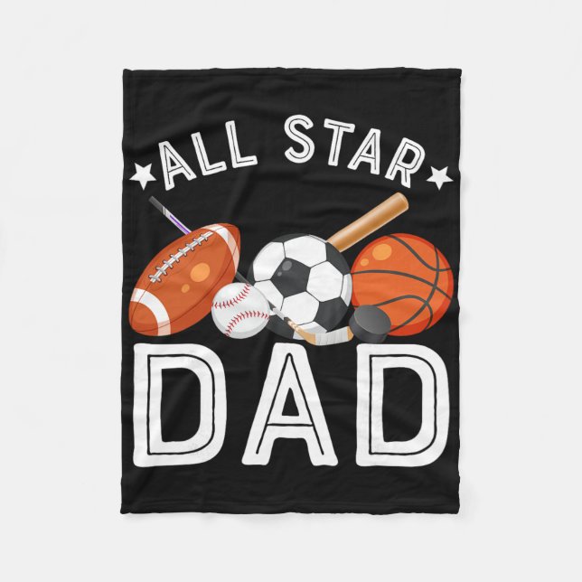 All Star Vater des Geburtstagsjungen Sketll Fußbal Fleecedecke (Vorderseite)