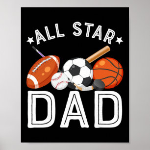 All Star Vater des Geburtstagsjungen Sketll Fußbal Poster