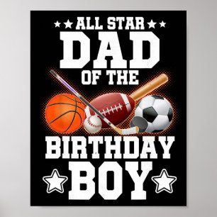 All Star Vater des Geburtstagsjungen Sketll Fußbal Poster