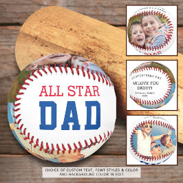 ALL STAR VATER Zwei Fotos Personalisierter Vaterta Baseball