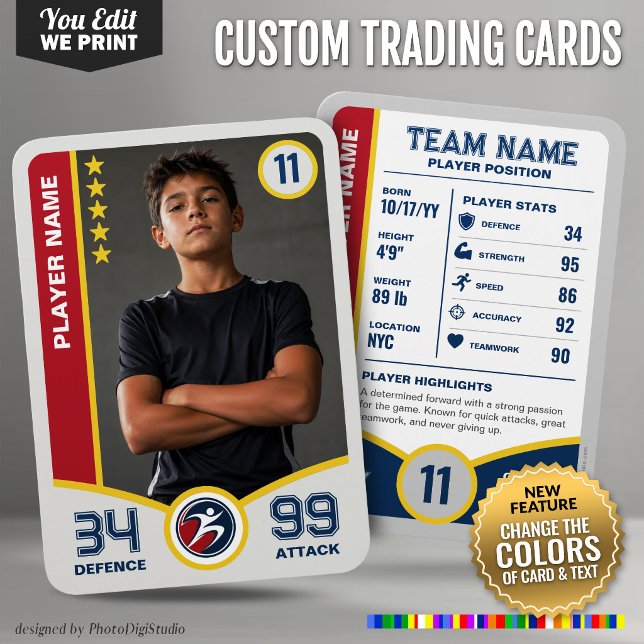 All Stars Benutzerdefinierte Sammelkarten Bearbeit (All Stars Custom Trading Card Editable Team Colors Player card)