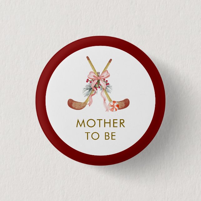 All Stars Girl Hockey Mother To Be Baby Shower  Button (Vorderseite)