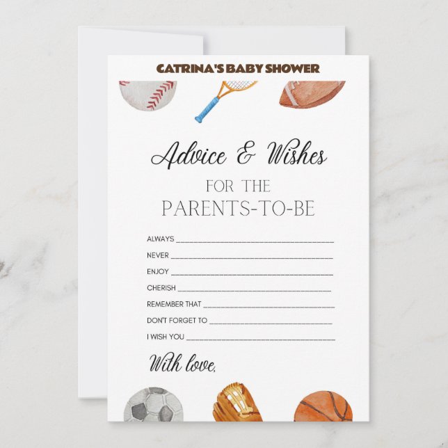 All Stars Sports Baby Dusche - bestellbarer Name,  Einladung (Vorderseite)