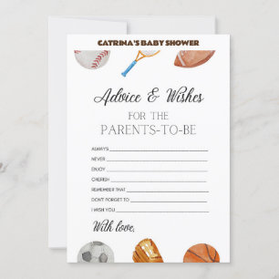 All Stars Sports Baby Dusche - bestellbarer Name,  Einladung