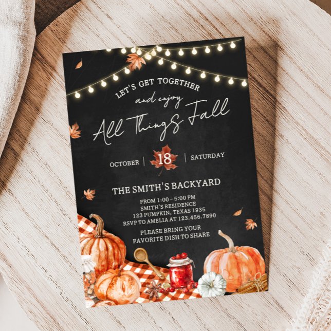 All Things Fall Party Invitation Einladung (All Things Fall Festival Party Invitation)