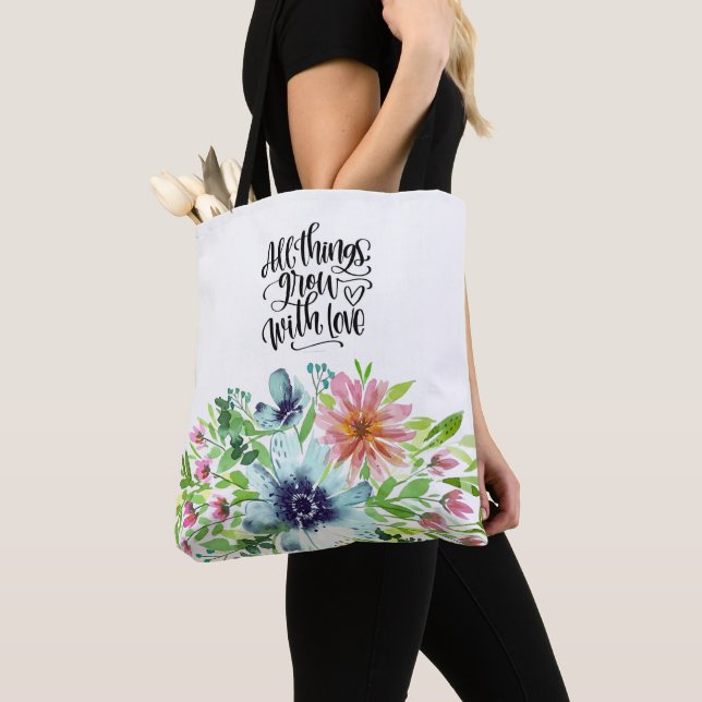 All things grow with love bolso de tela con flores (Von Nahem)