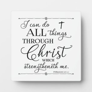 All Things Through Christ - Philippians 4:13 Fotoplatte