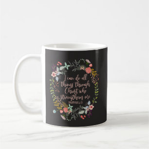 All things through Christ Philippians Bible Verse Kaffeetasse
