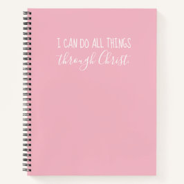 "All Things Through Christ" rosa Notebook Notizbuch