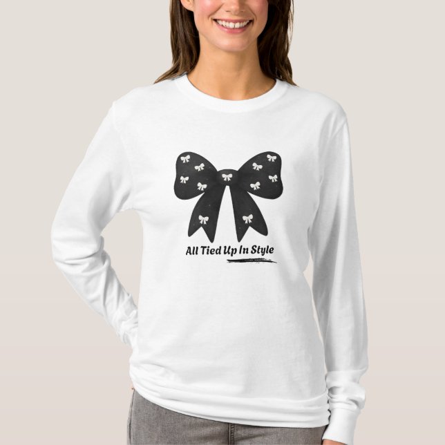 All Tied Up In Style – Chic Minimalist Bow T-Shirt (Vorderseite)