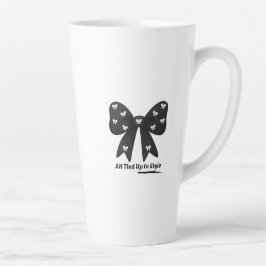 All Tied Up In Style Latte mug– Elegant Black Bow Milchtasse