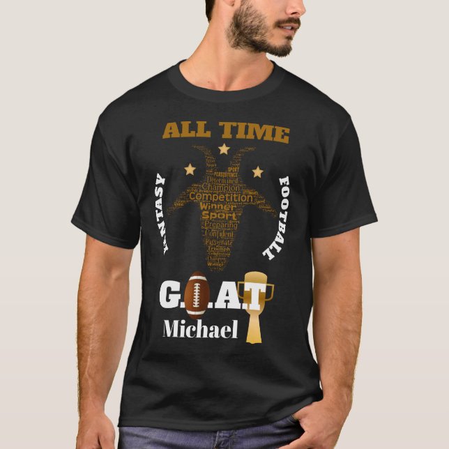 All Time Fantasy Football GOAT T-Shirt (Personalis (Vorderseite)