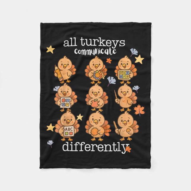 All Turkeys Communicate Differently Thanksgiving A Fleecedecke (Vorderseite)
