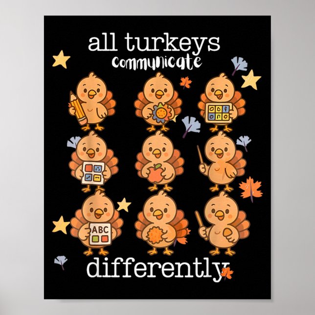 All Turkeys Communicate Differently Thanksgiving A Poster (Vorne)