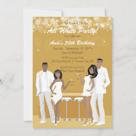All White Party Einladung - Afroamerikaner