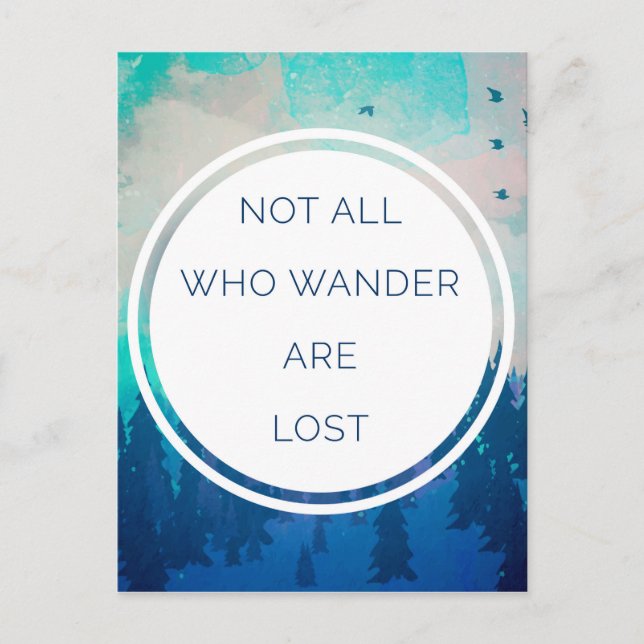 All Who Wander Quote Postkarte (Vorderseite)