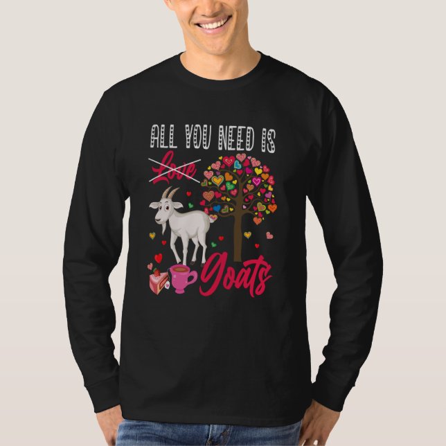All You Need Is Goats Valentine's Day Hearts Farme T-Shirt (Vorderseite)