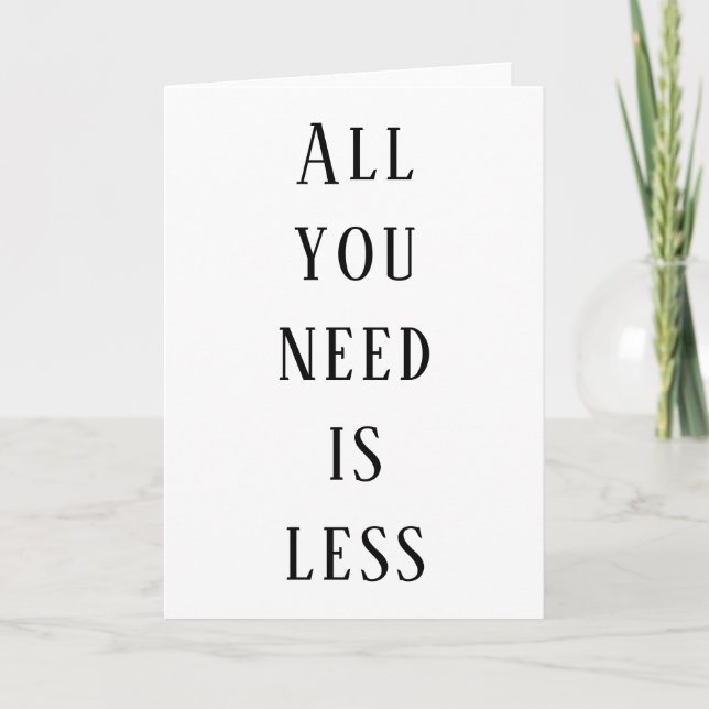 All you need is less karte (Vorderseite)