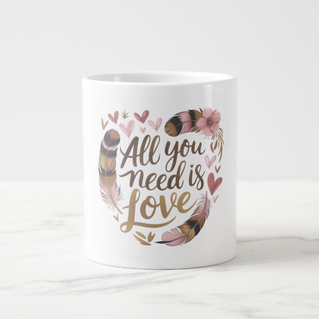 All You Need Is Love – A Gentle Boho Whisper Jumbo-Tasse (Vorderseite)