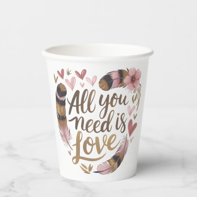 All You Need Is Love – A Gentle Boho Whisper Pappbecher (Vorderseite)