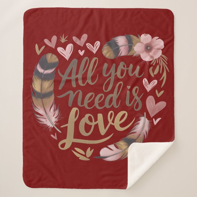 All You Need Is Love – A Gentle Boho Whisper Sherpadecke (Vorderseite)