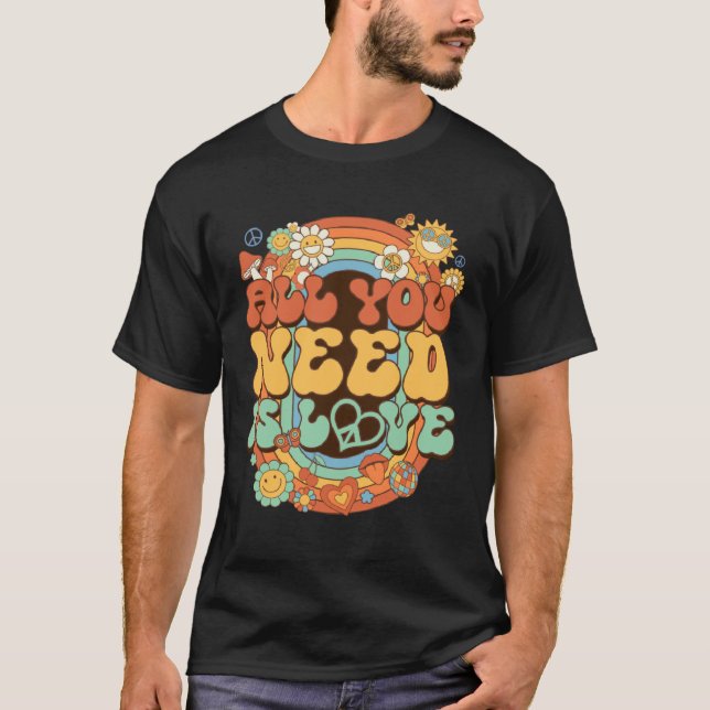 All You Need Is Love Hippie Costume Daisy Groovy R T-Shirt (Vorderseite)