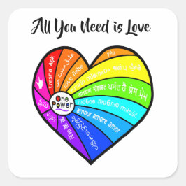 All You Need is Love Quadratischer Aufkleber