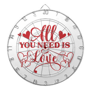 All You Need Is Love Typografie Dartboard Dartscheibe
