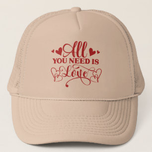 All You Need Is Love Typografie Trucker-Mütze Truckerkappe