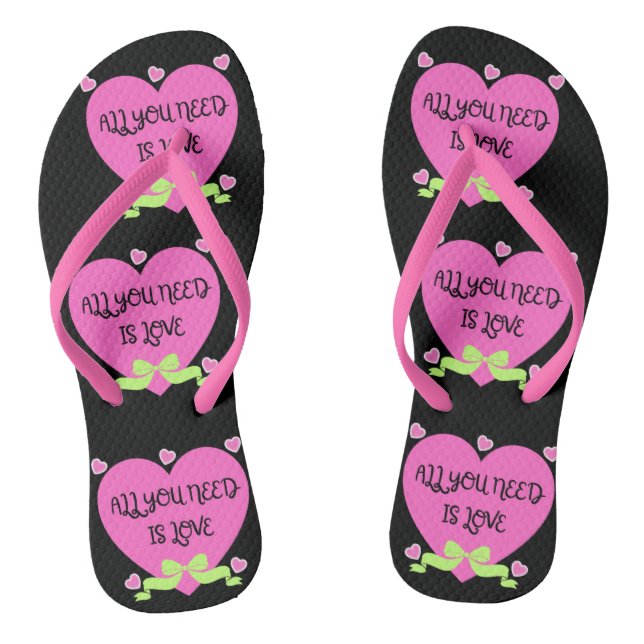 All You Need Is Love Valentine Design Flip Flops (Fußbett)