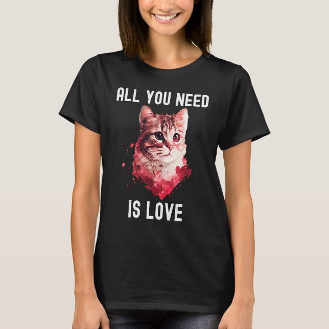 All you need is love with heart Animal Valentine's T-Shirt (Vorderseite)