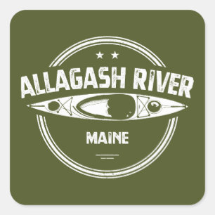 Allagash River Maine Kayak Quadratischer Aufkleber