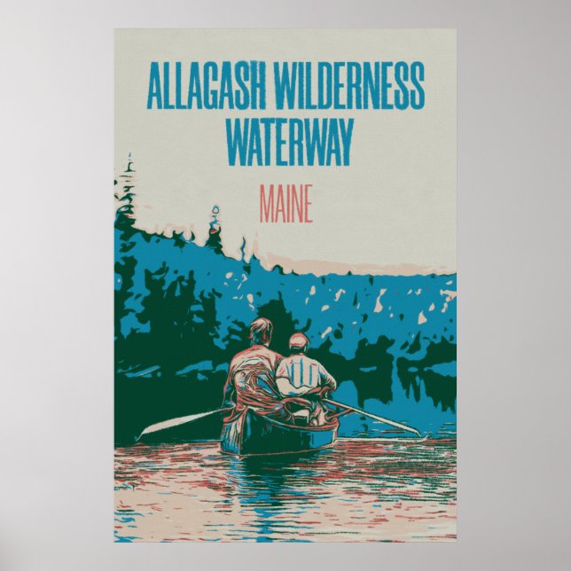 Allagash Wilderness Waterway Canoeing, Maine USA Poster (Vorne)