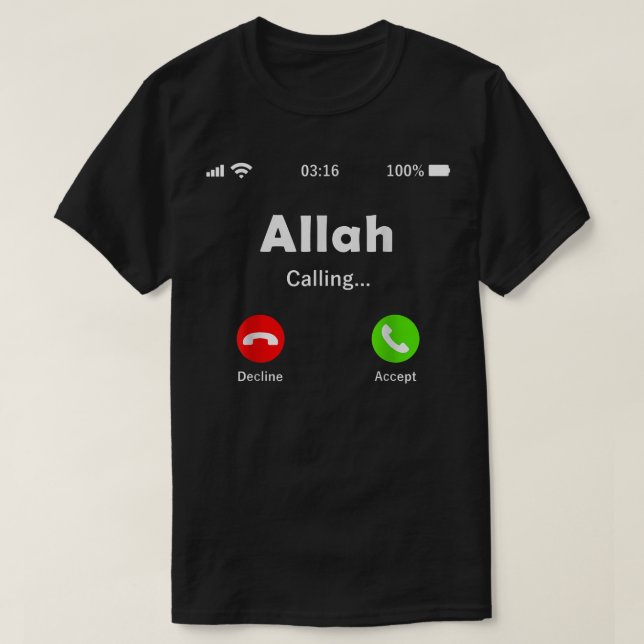 Allah nennt den Islam als religiös, was Phon tut T-Shirt (Design vorne)