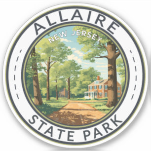 Allaire Staat Park New Jersey Reisen Art Abzeichen Aufkleber