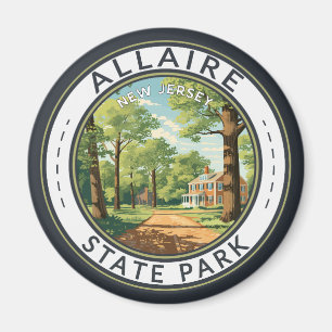 Allaire Staat Park New Jersey Reisen Art Abzeichen Magnet