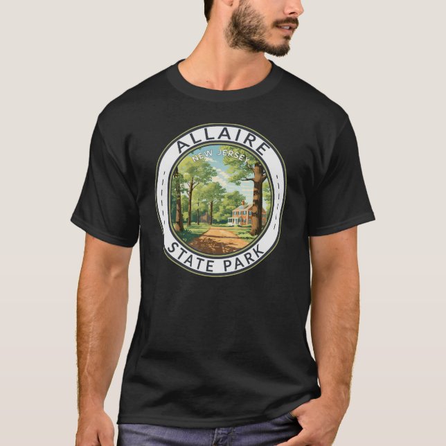 Allaire Staat Park New Jersey Reisen Art Abzeichen T-Shirt (Vorderseite)
