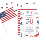 Allamerikanische GRILLEN Grill 50. Geburtstagspart Einladung<br><div class="desc">US Flagge zum 50. Geburtstag Einladung Design für ein familienfreundliches Outdoor-Cooking oder ein Picknick-Party</div>