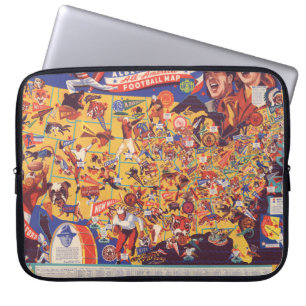 Allamerikanische Vintage Fußballkarte Laptopschutzhülle