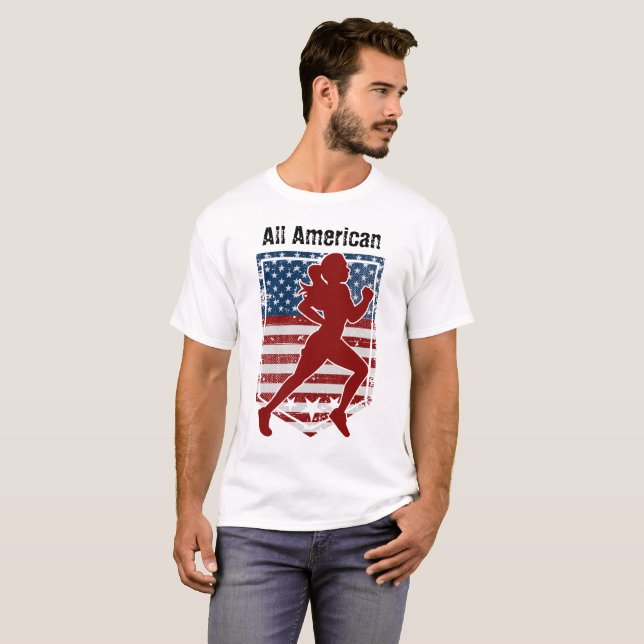 Allamerikanischer Track & Field Vintag gestört T-Shirt (Vorne ganz)